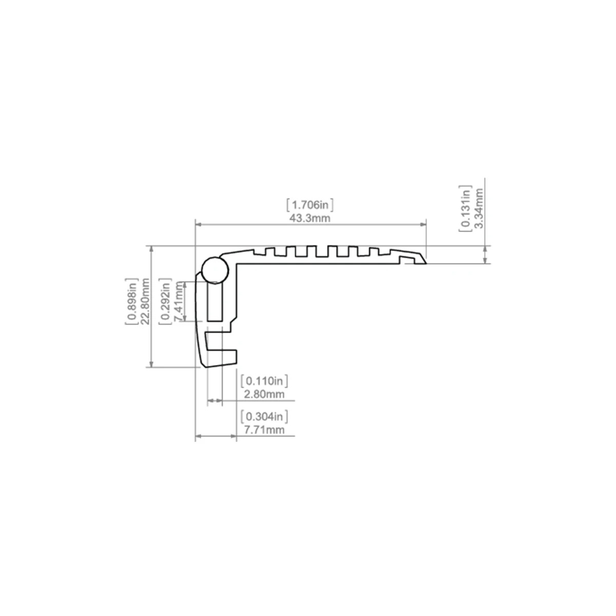 STEKO Aluminum Channel - Step - For Strips Up To 7mm - 1m / 2m