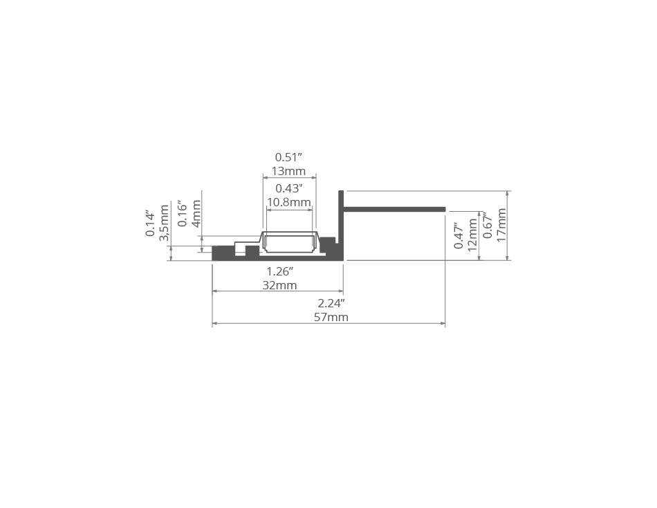 NISA-KRA Aluminum Channel - Cove - For Strips Up To 10mm - 1m / 2m