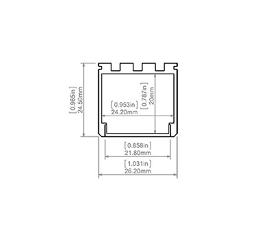 LIPOD Aluminum Channel - Surface - For Strips Up To 21mm - 1m / 2m