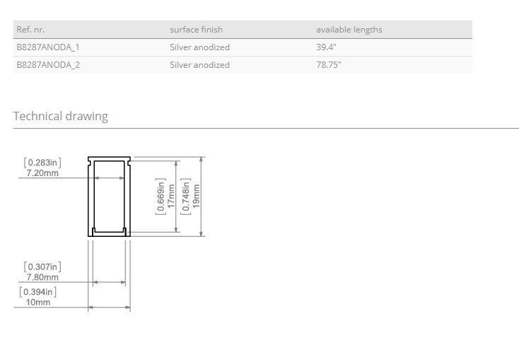 LINO Aluminum Channel - Surface - For Strips Up To 7mm - 1m / 2m