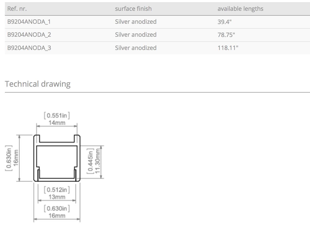 PDS-H Aluminum Channel - Surface - For Strips Up To 14mm - 1m / 2m