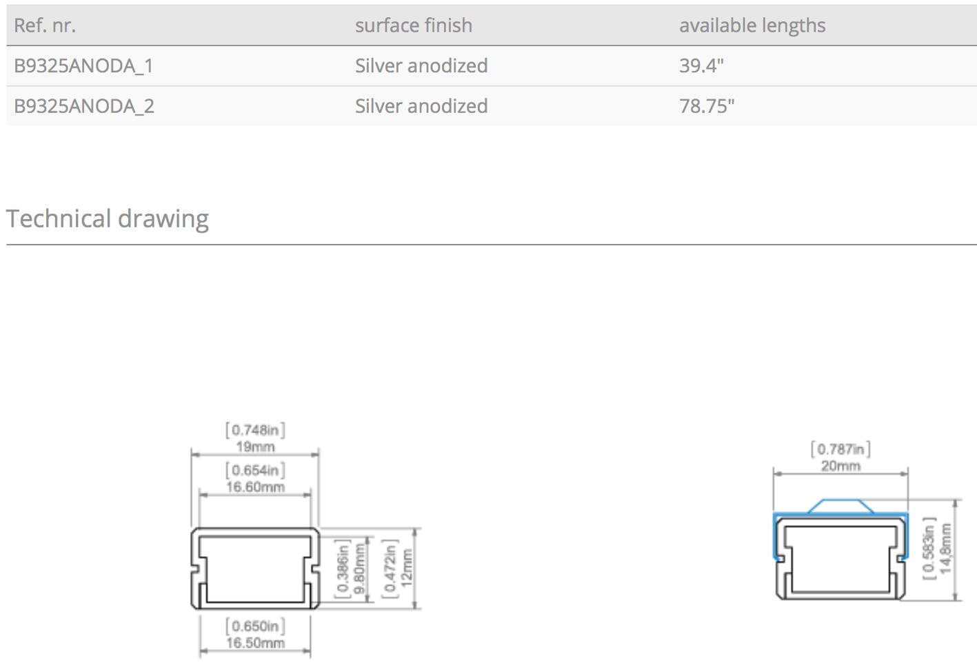 SILER Aluminum Channel - Surface - For Strips Up To 14mm - 1m / 2m