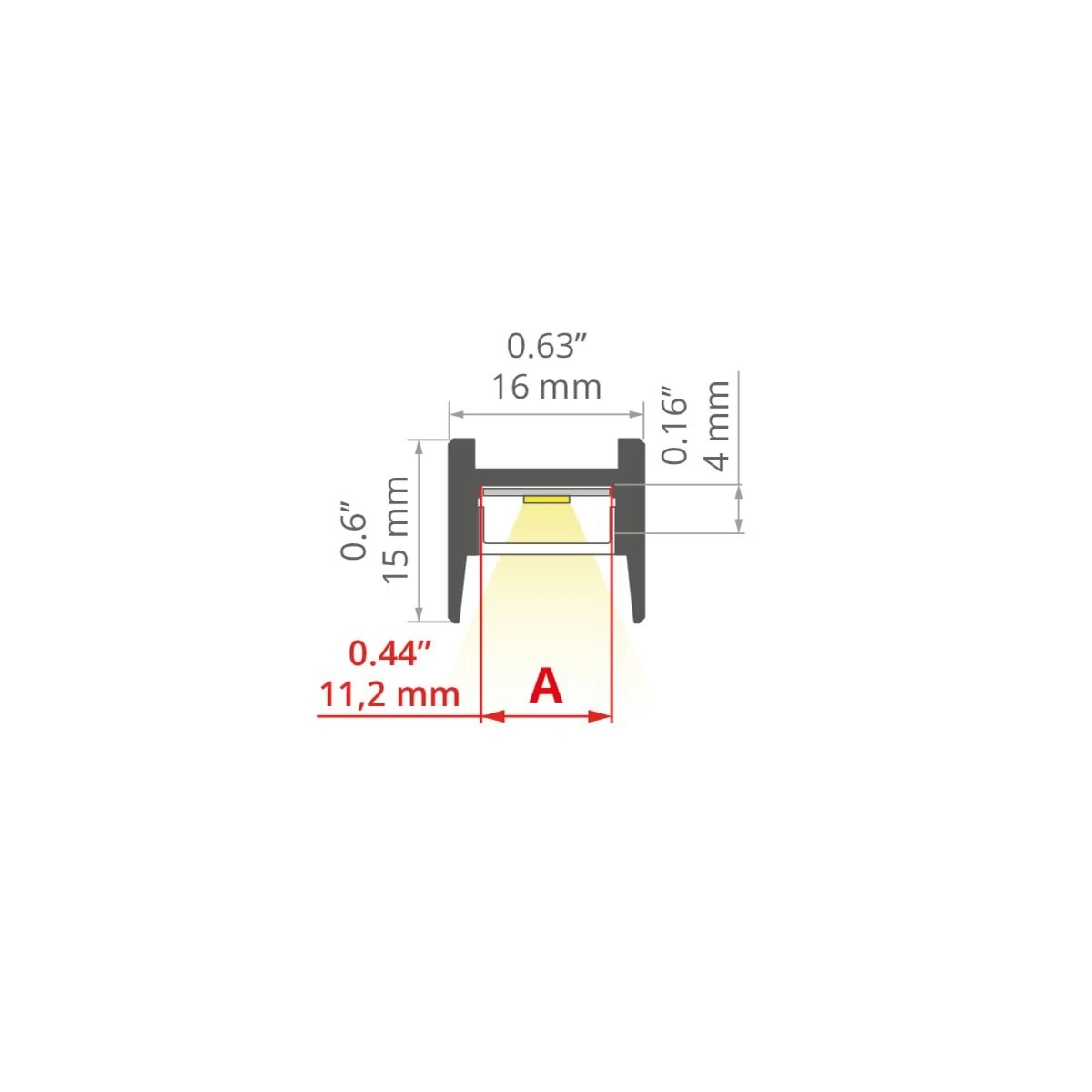 MICRO-HG Aluminum Channel - Surface - For Strips Up To 11mm - 1m / 2m