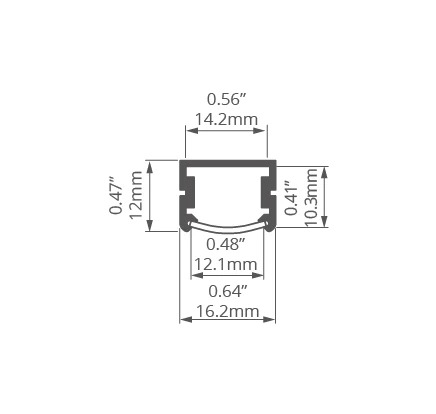 TAPO Aluminum Channel - Surface - For Strips Up To 10mm - 1m / 2m