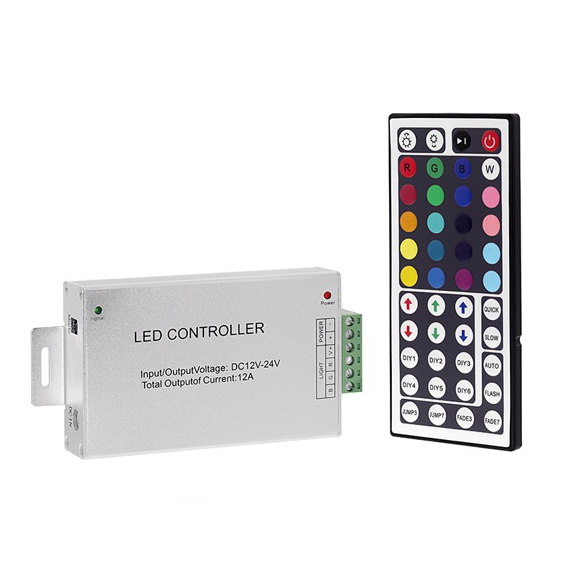 RGB LED Controller with Wireless IR Remote - Dynamic Color-Changing Modes - 3 Amps/Channel - RGB Controller with Remote