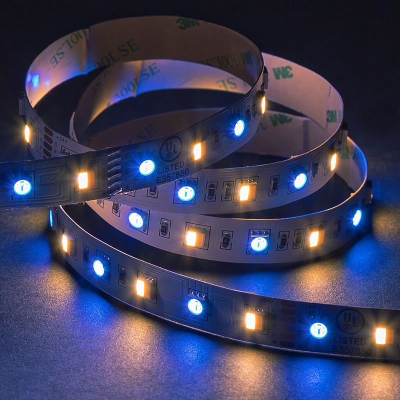 5050 RGB+Tunable White LED Strip Light/Tape Light - 24V - IP20 - 152 Lumens/ft