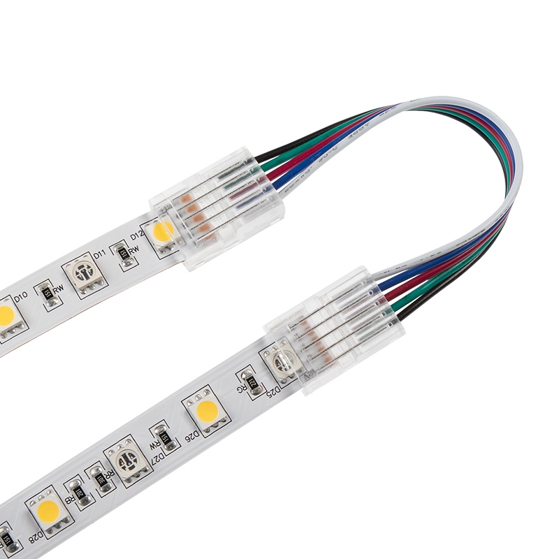 4" Solderless Clamp-On Jumper Connector - 12mm RGBW LED Strip Lights - Click Image to Close