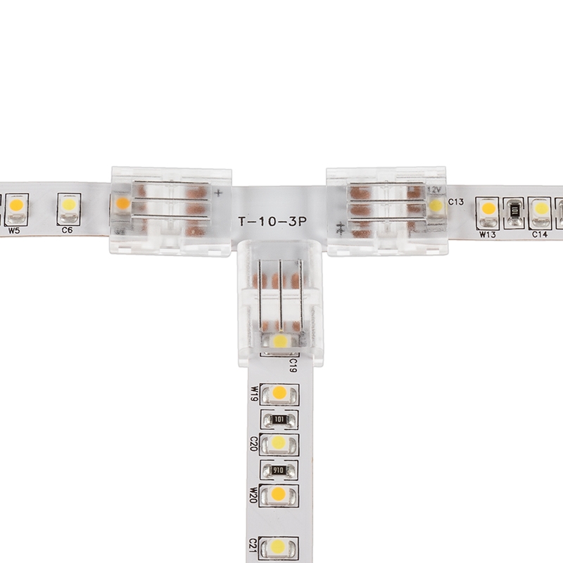 Solderless Clamp-On T Connector for 10mm Tunable White LED Strip Lights - Click Image to Close