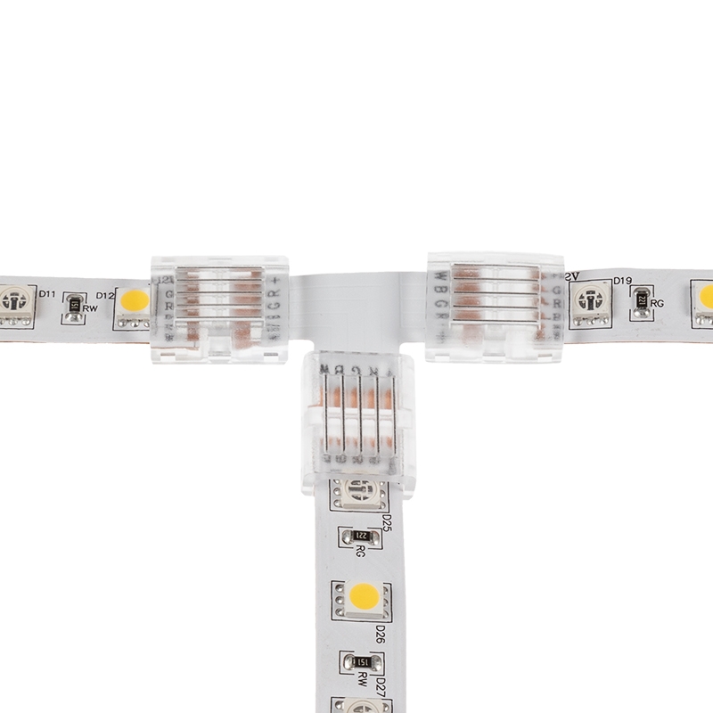 Solderless Clamp-On T Connector for 12mm RGBW LED Strip Lights - Click Image to Close