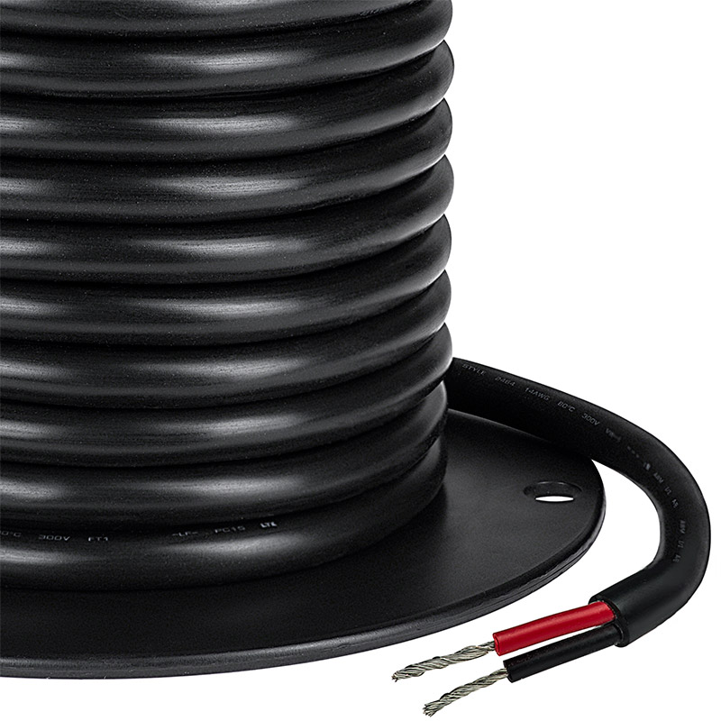 Black Jacketed 14 Gauge Wire - Two Conductor Power Wire - Click Image to Close